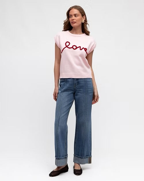 LOVE KNIT VEST - Pink