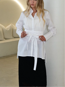 OPAL COTTON TIE UP SHIRT - White