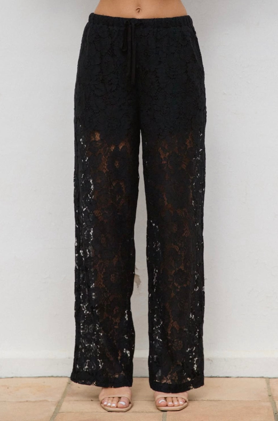 ISABEL LACE PANT - Black
