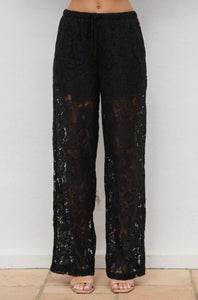 ISABEL LACE PANT - Black