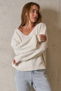 ELSA V NECK JUMPER - Cream