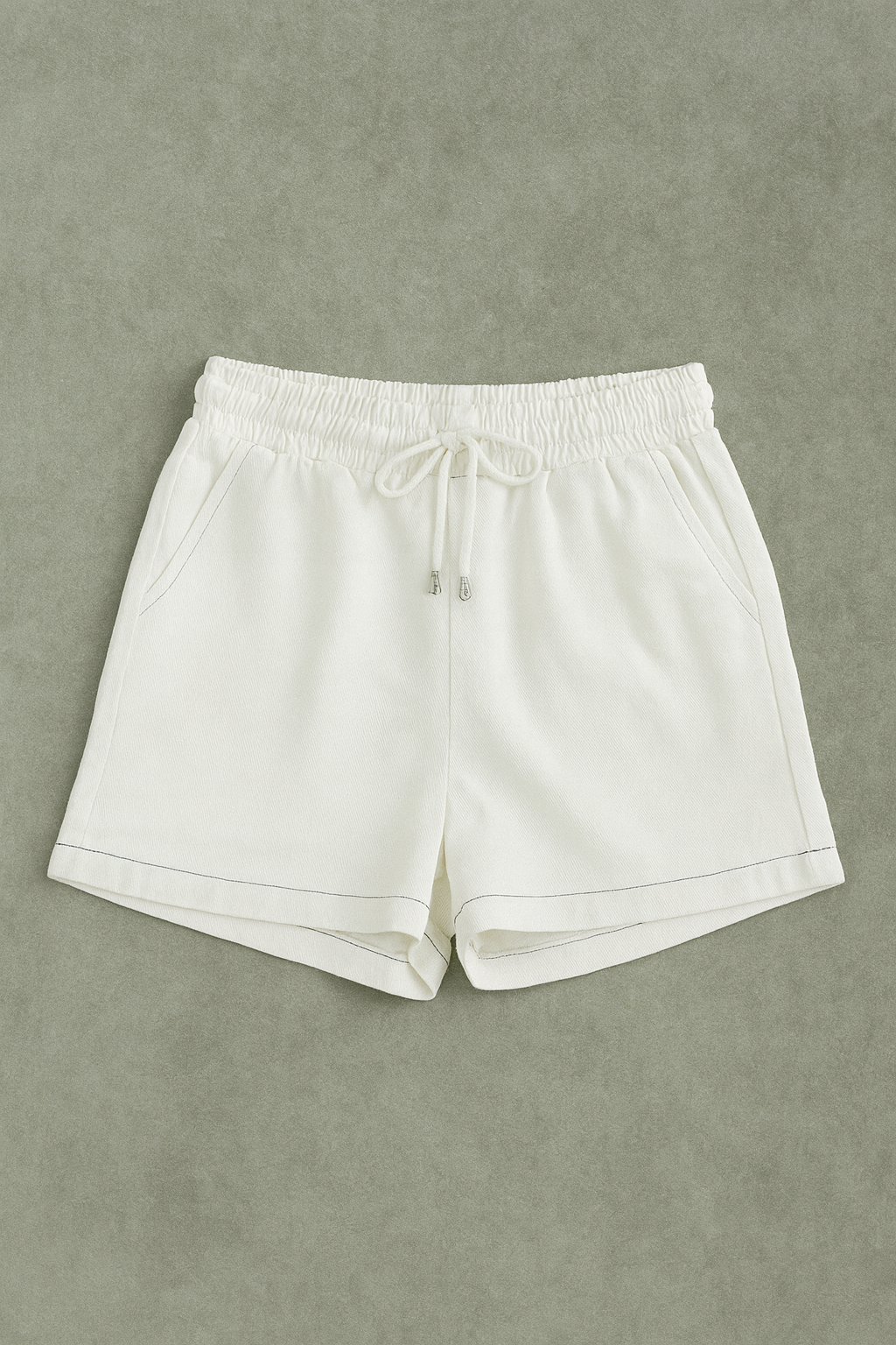 MILA DENIM SHORTS - White
