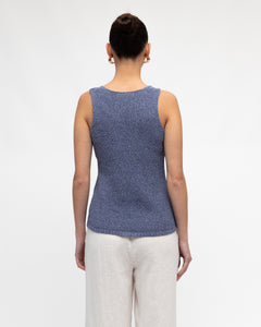 SAVANNA BOUCLE KNIT VEST - Navy