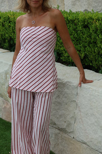YANA STRAPLESS SET - Pink Stripe