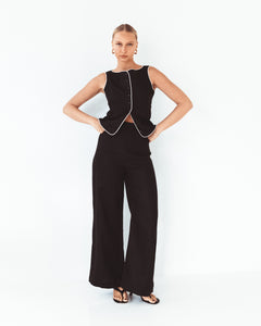 ARCHICO LINEN PANTS - Black