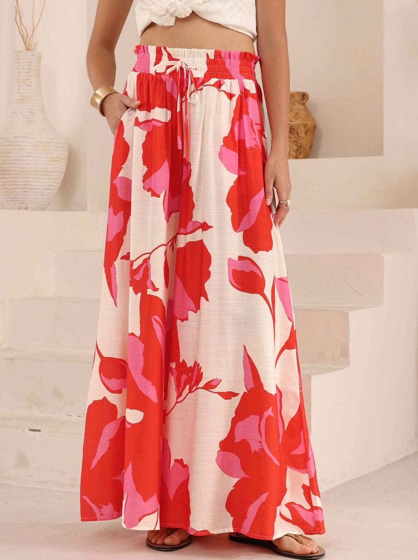 GEMMA PANT - Red Floral