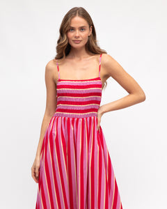 LENATA STRIPE MIDI DRESS