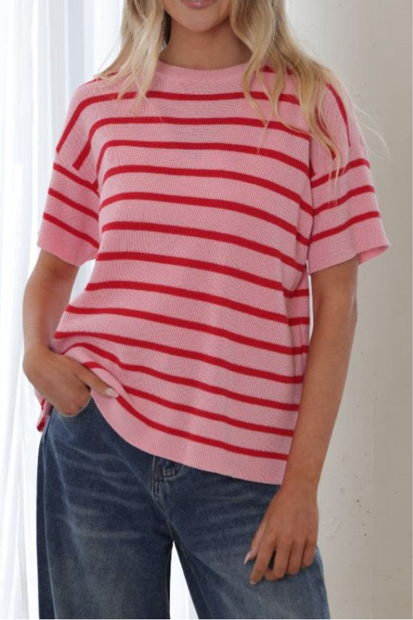 TAYLOR  STRIPE KNIT TEE