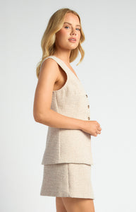 KALI TWEED VEST - Tan