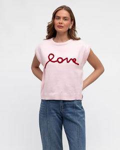 LOVE KNIT VEST - Pink