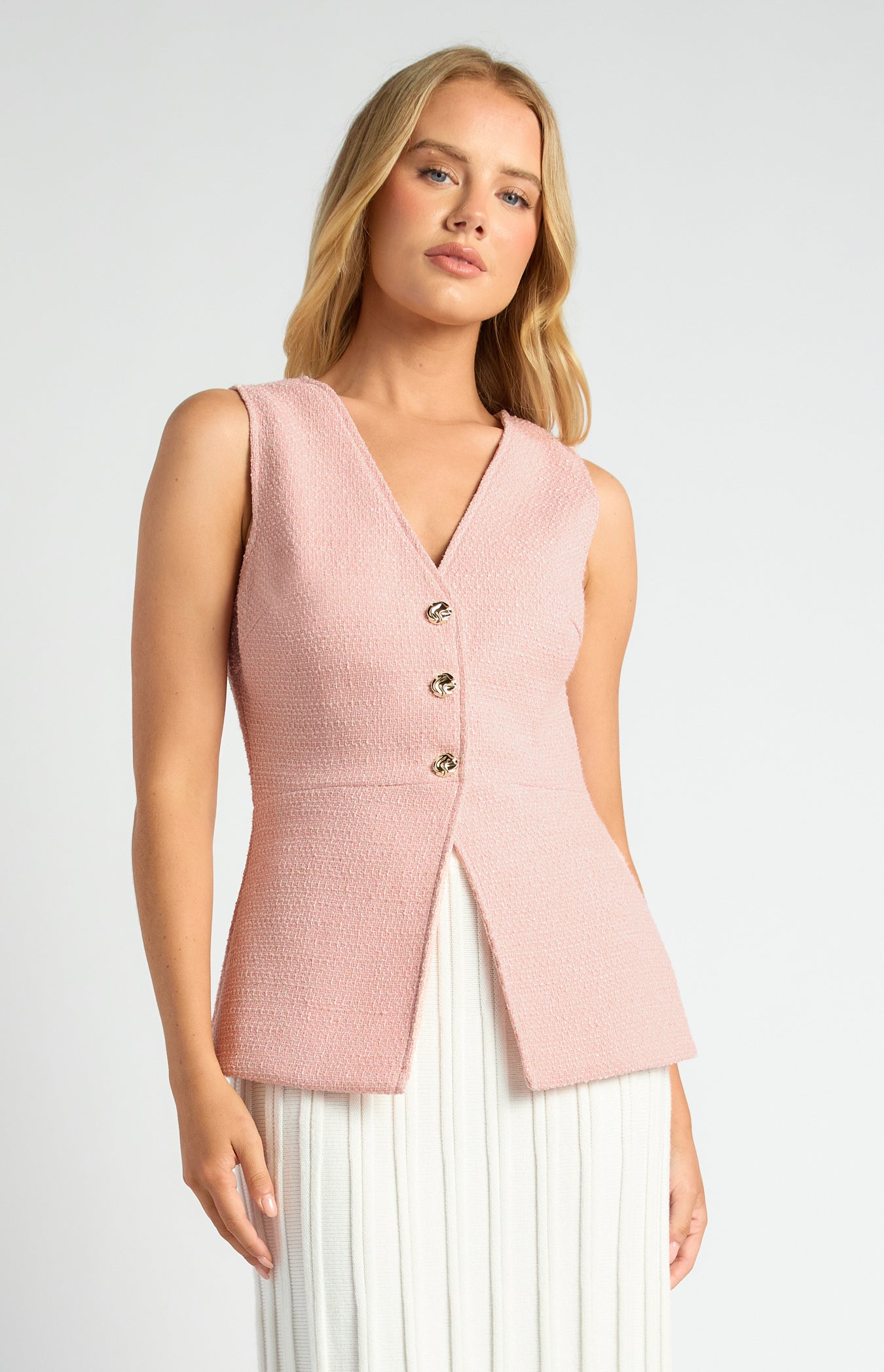 KALI TWEED VEST - Pink