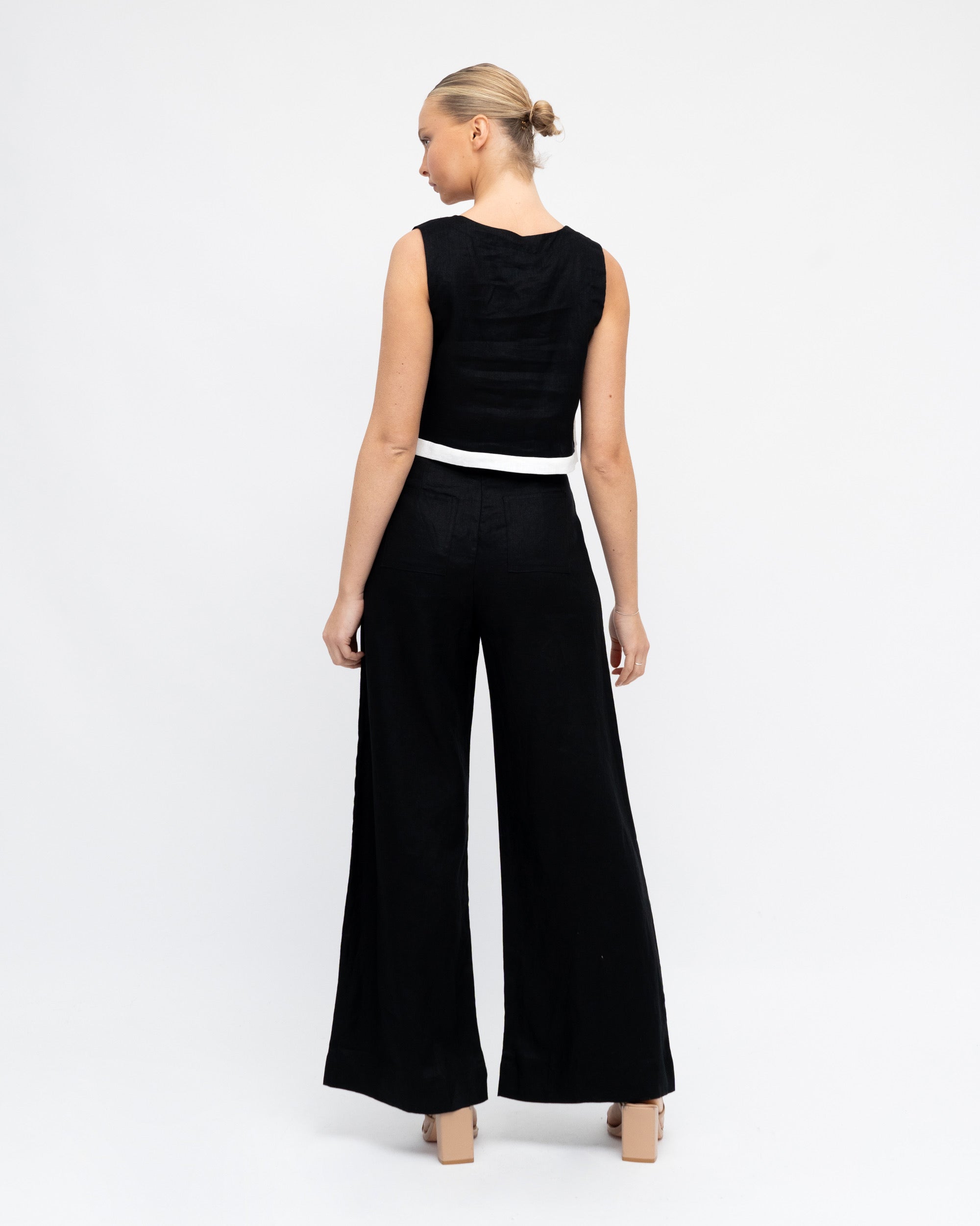 ARCHICO LINEN PANTS - Black