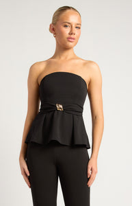 VIVIAN STRAPLESS TOP - Black