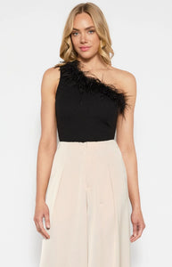 ATTILA ONE SHOULDER TOP - Black