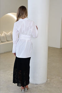 OPAL COTTON TIE UP SHIRT - White