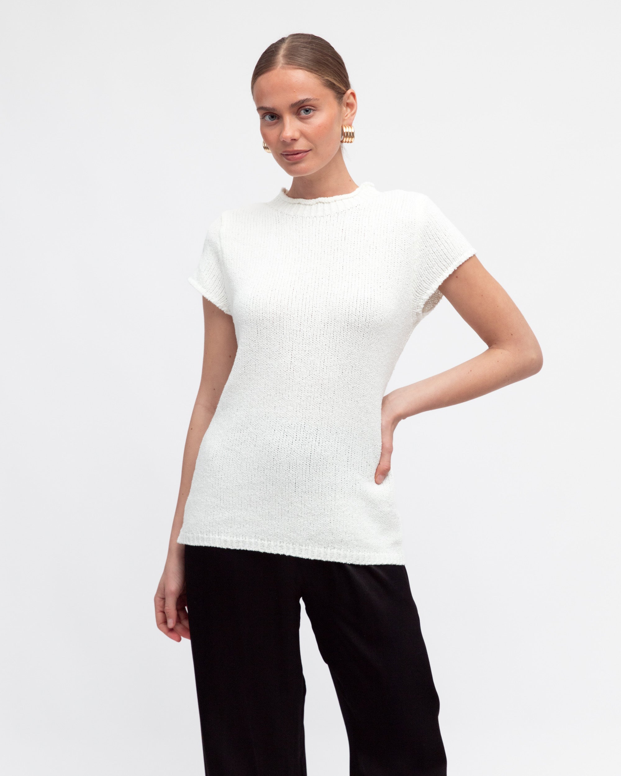 ELIZABETH KNIT TOP - White