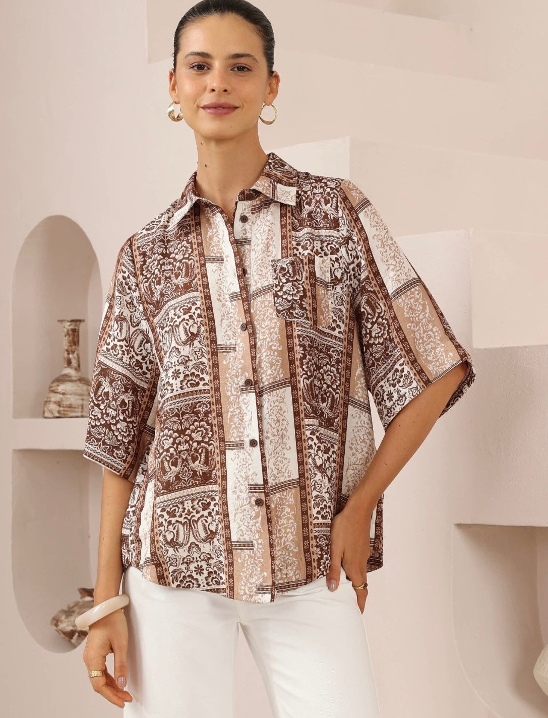 OLIVIA SHIRT - Chocolate