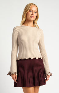 TERSHA KNIT TOP - Oat