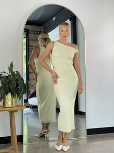 ALLURE MESH DRESS - Lemon