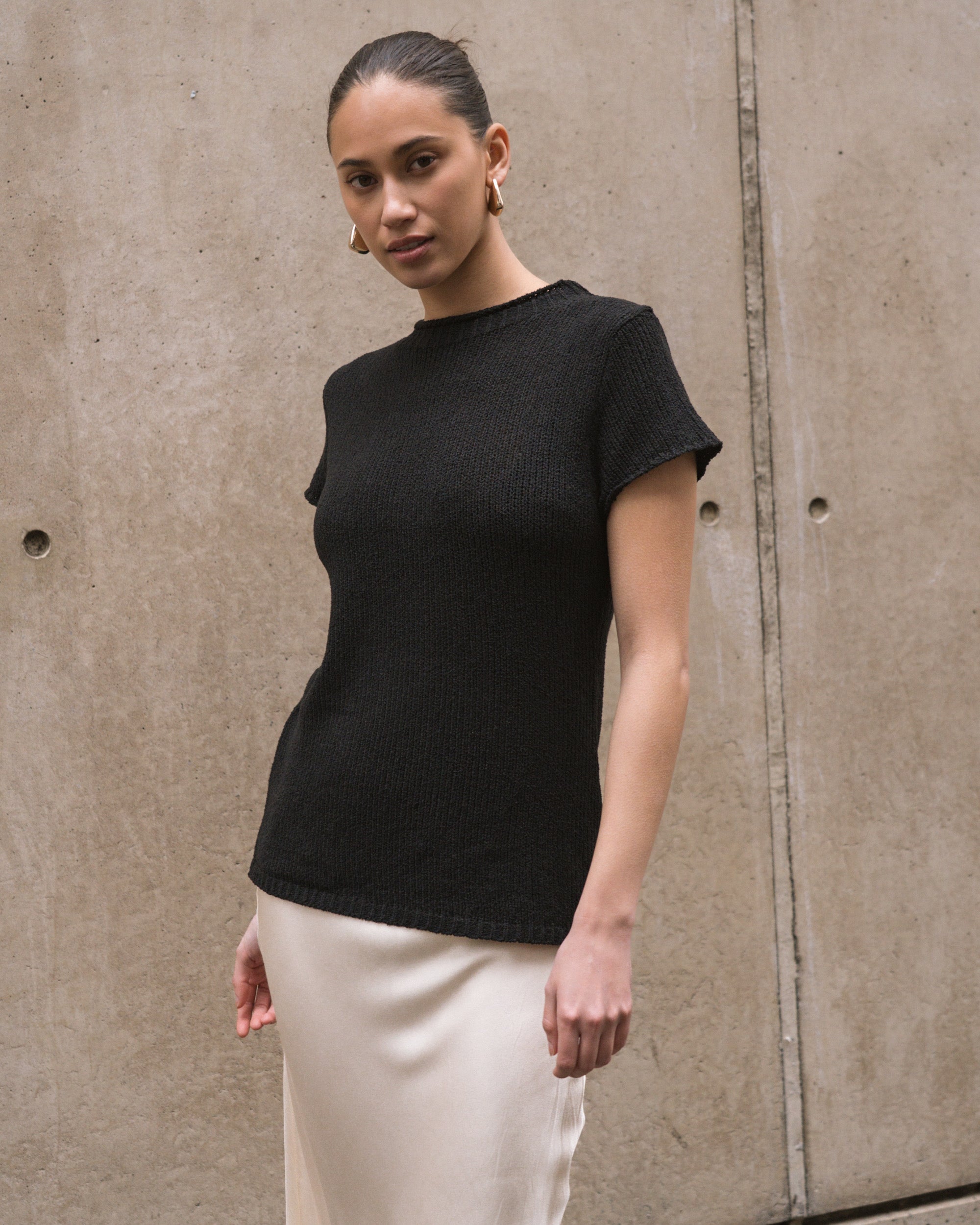 ELIZABETH KNIT TOP - Black