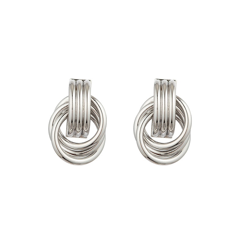 ANN MINI KNOT EARRINGS - Silver