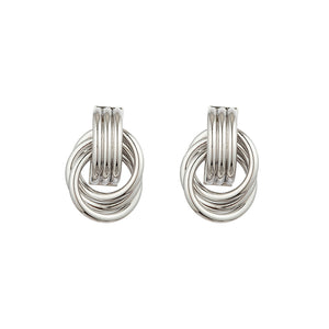 ANN MINI KNOT EARRINGS - Silver