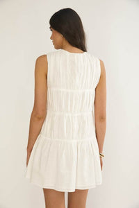 REESE TIERED MINI DRESS - White