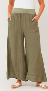 KORA LINEN PANTS - Khaki