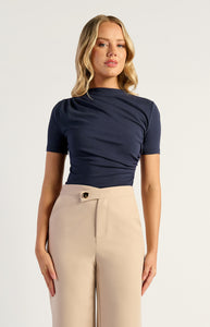 ELLISON JERSEY TOP - Navy