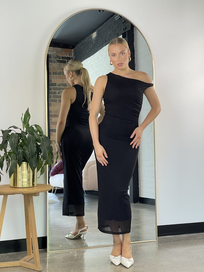 ALLURE MESH DRESS - Black