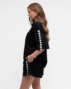PETRA HEART T-SHIRT - Black