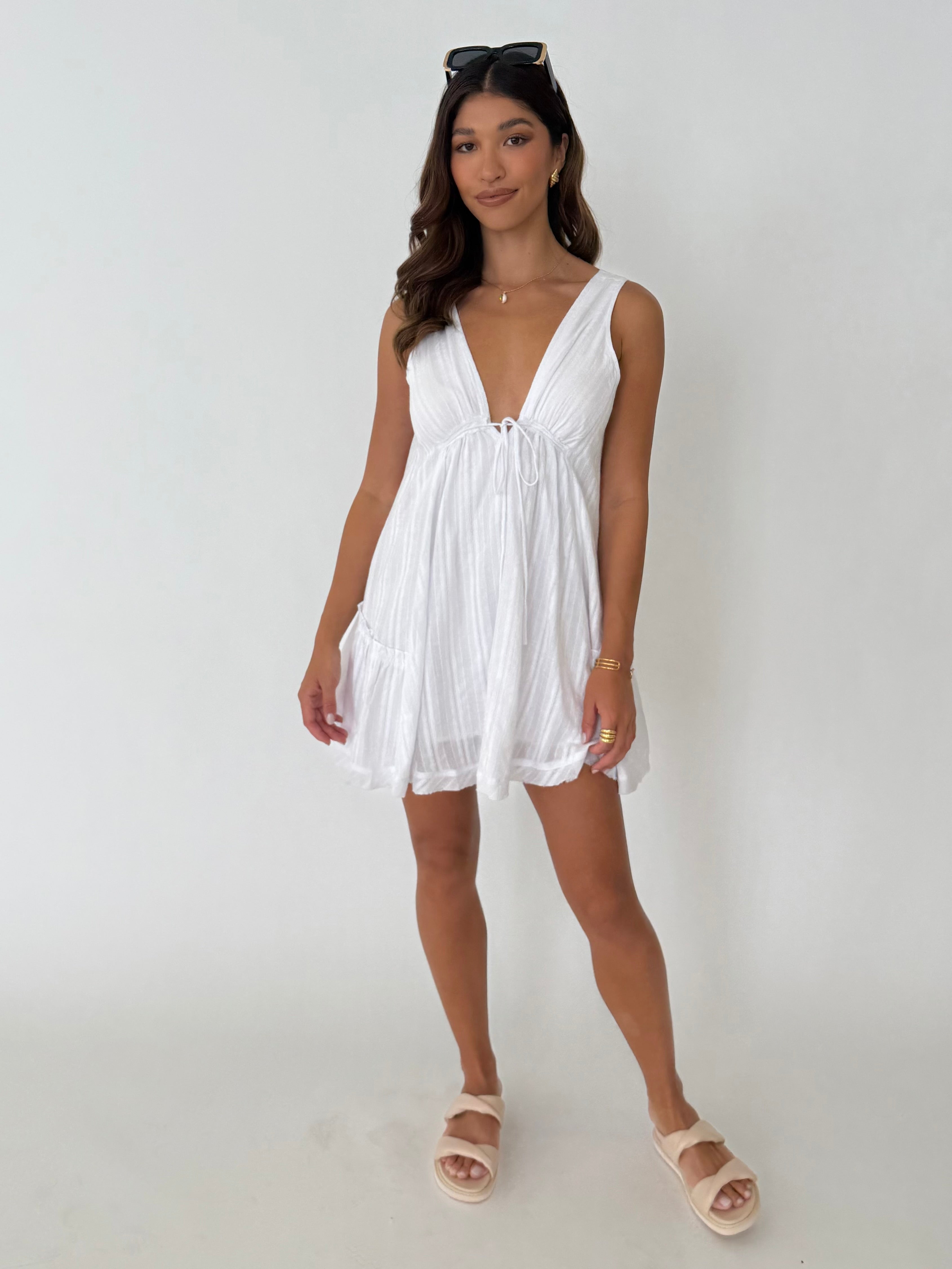 ROMY COTTON DRESS-White
