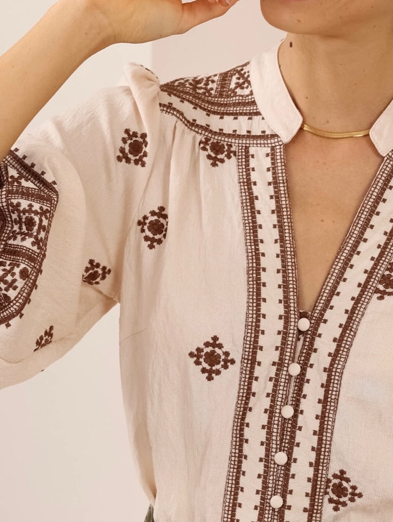 CHRYSTAL EMBROIDERED DRESS