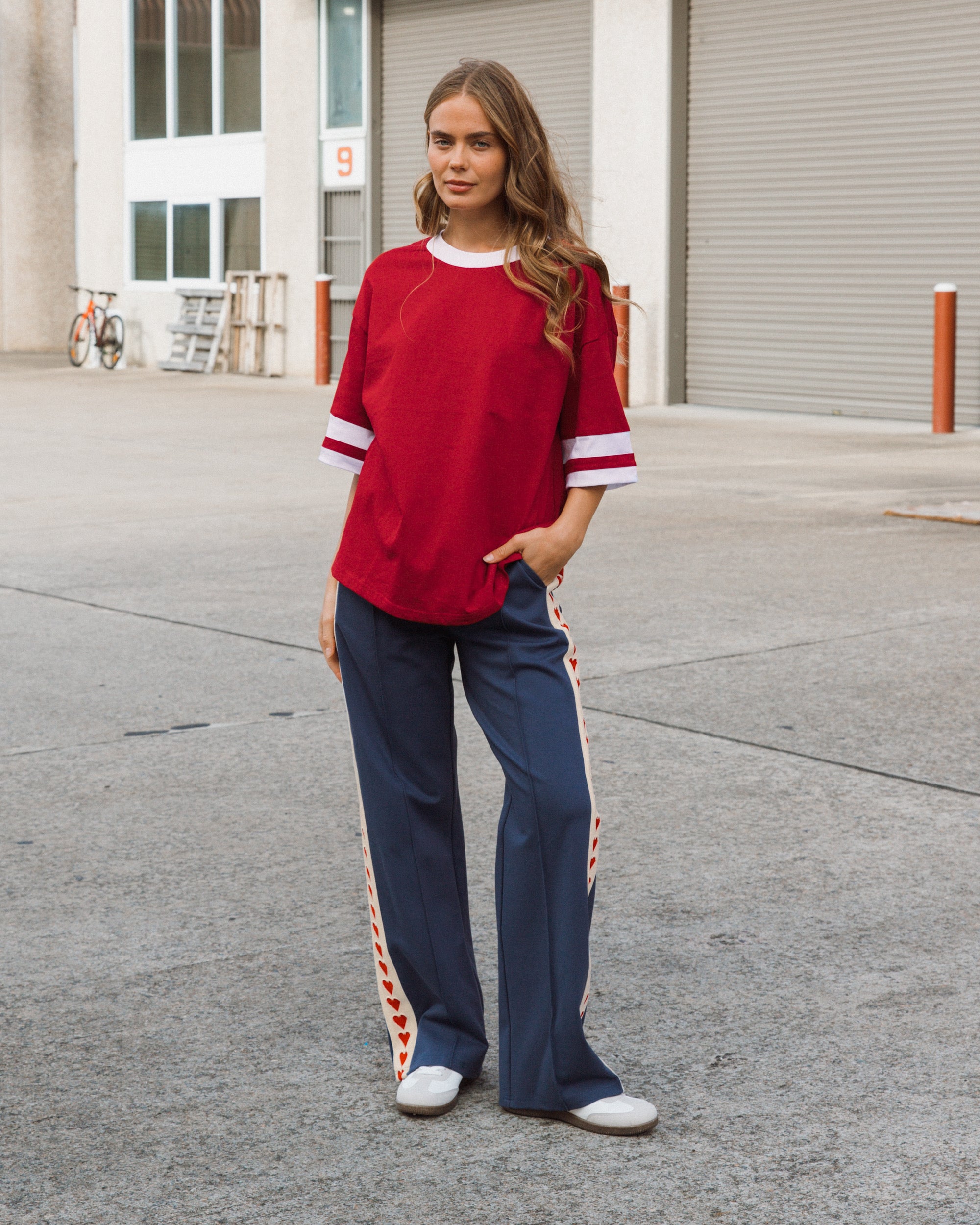 WITH LOVE ELEVATED TRACK PANTS - Blue