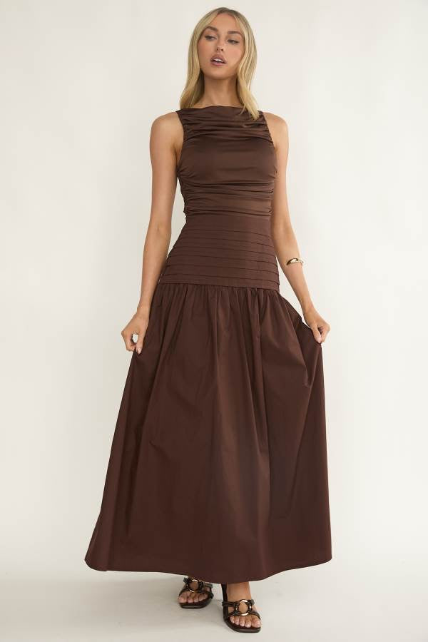 LESLIE MAXI DRESS - Chocolate