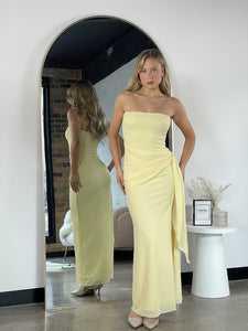 SERAPHINA STRAPLESS DRESS - Lemon