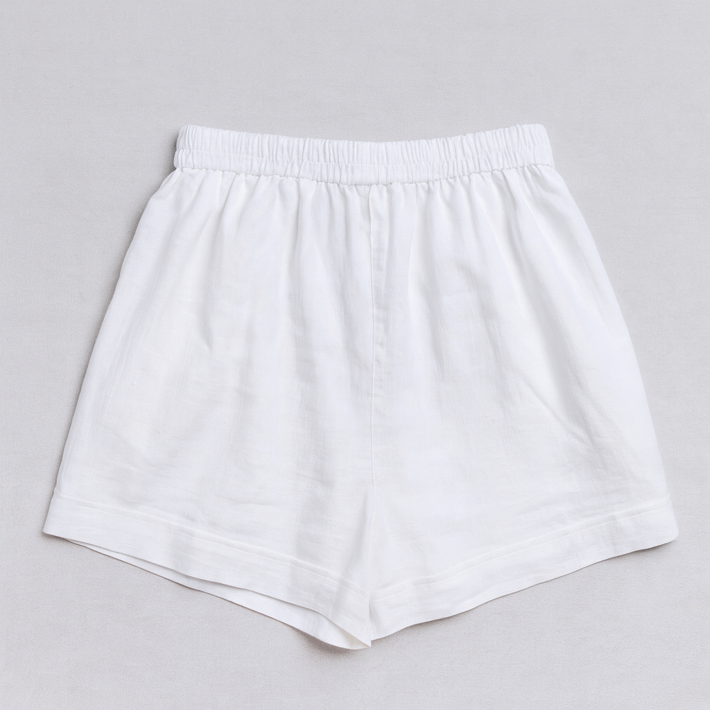 DEONIE LINEN SHORTS - White