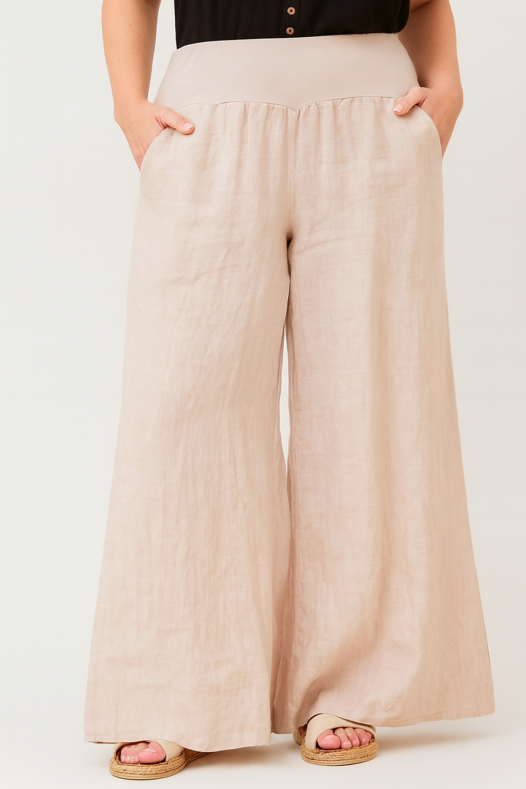 KORA LINEN PANTS - Beige