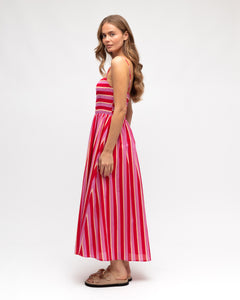 LENATA STRIPE MIDI DRESS