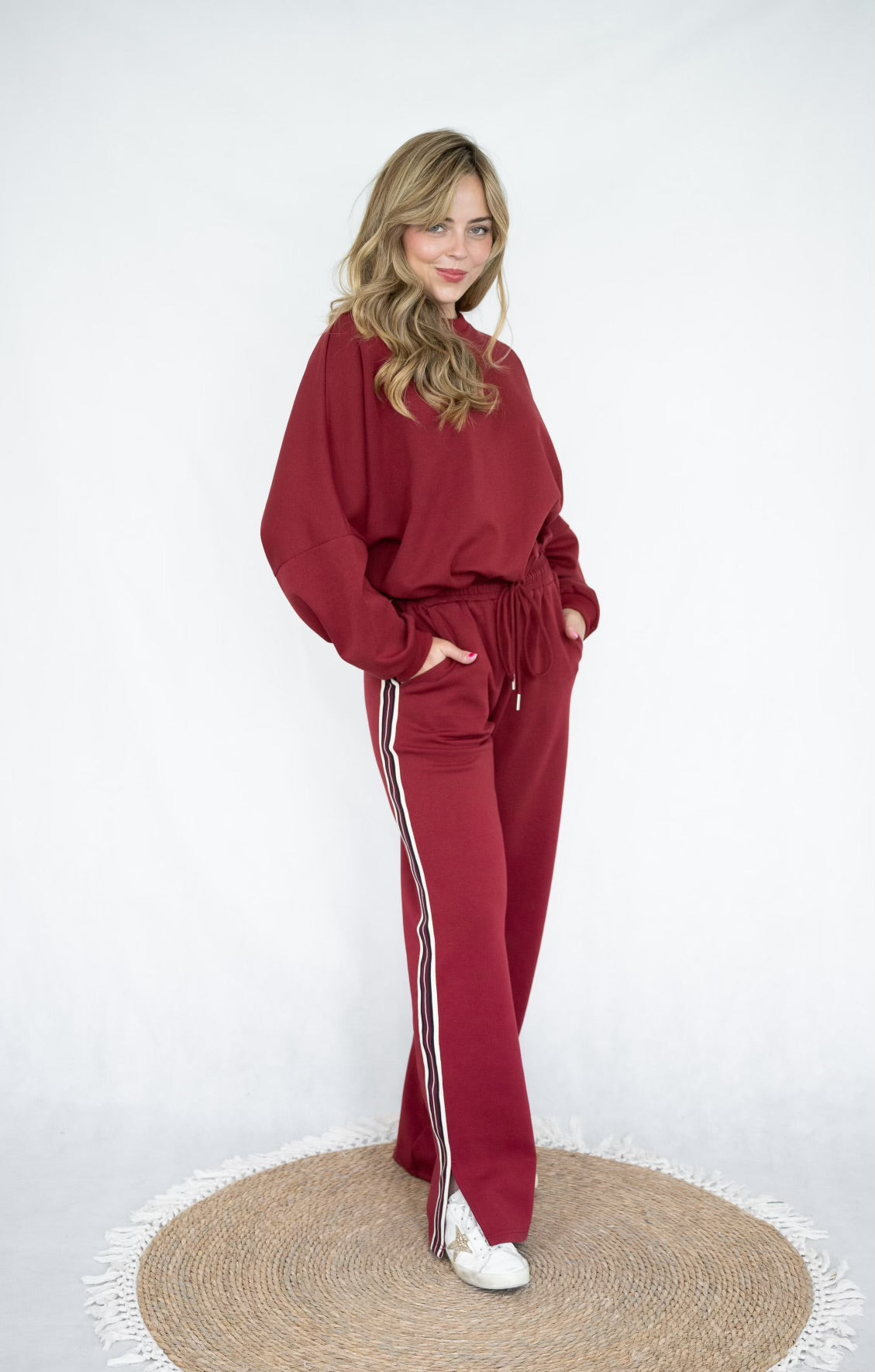 NOVAH ELEVATED TRACK PANT - Cranberry