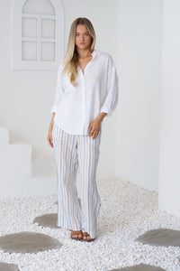 JESSICA LINEN SHIRT - White