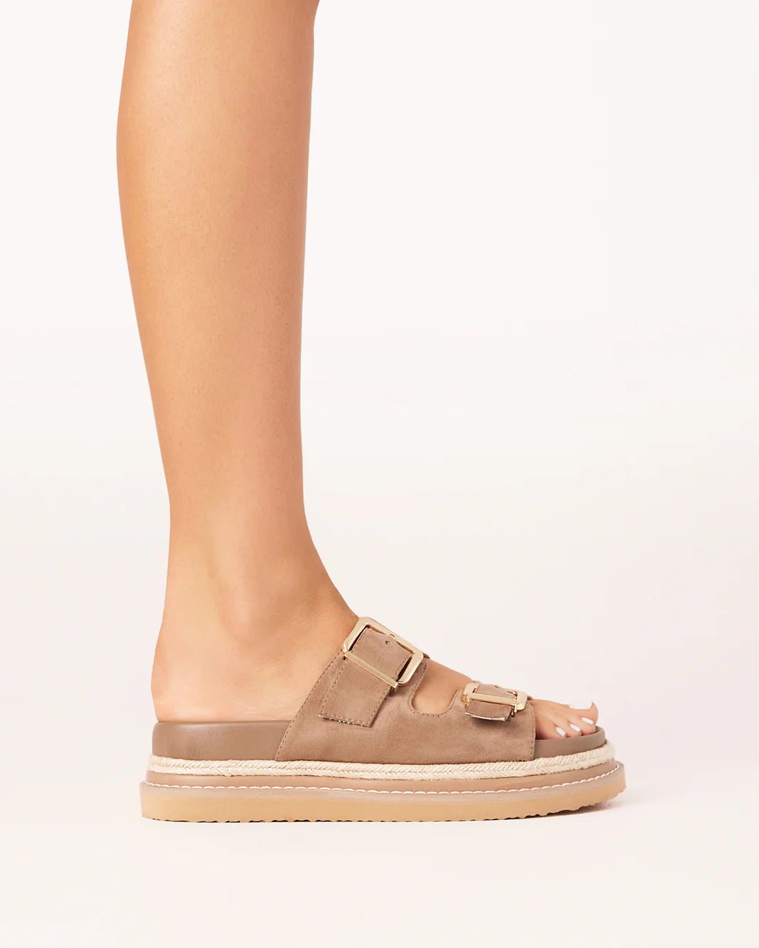 BILLINI ALDER PLATFORM SLIDE - Fawn Suede