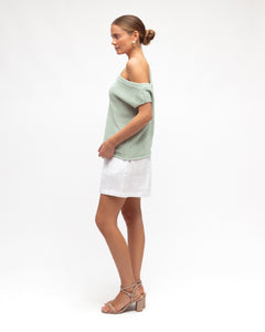BRODIE ASYM TOP - Sage green