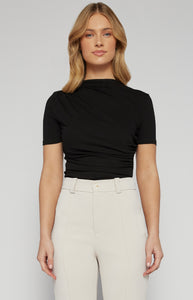 ELLISON JERSEY TOP - Black