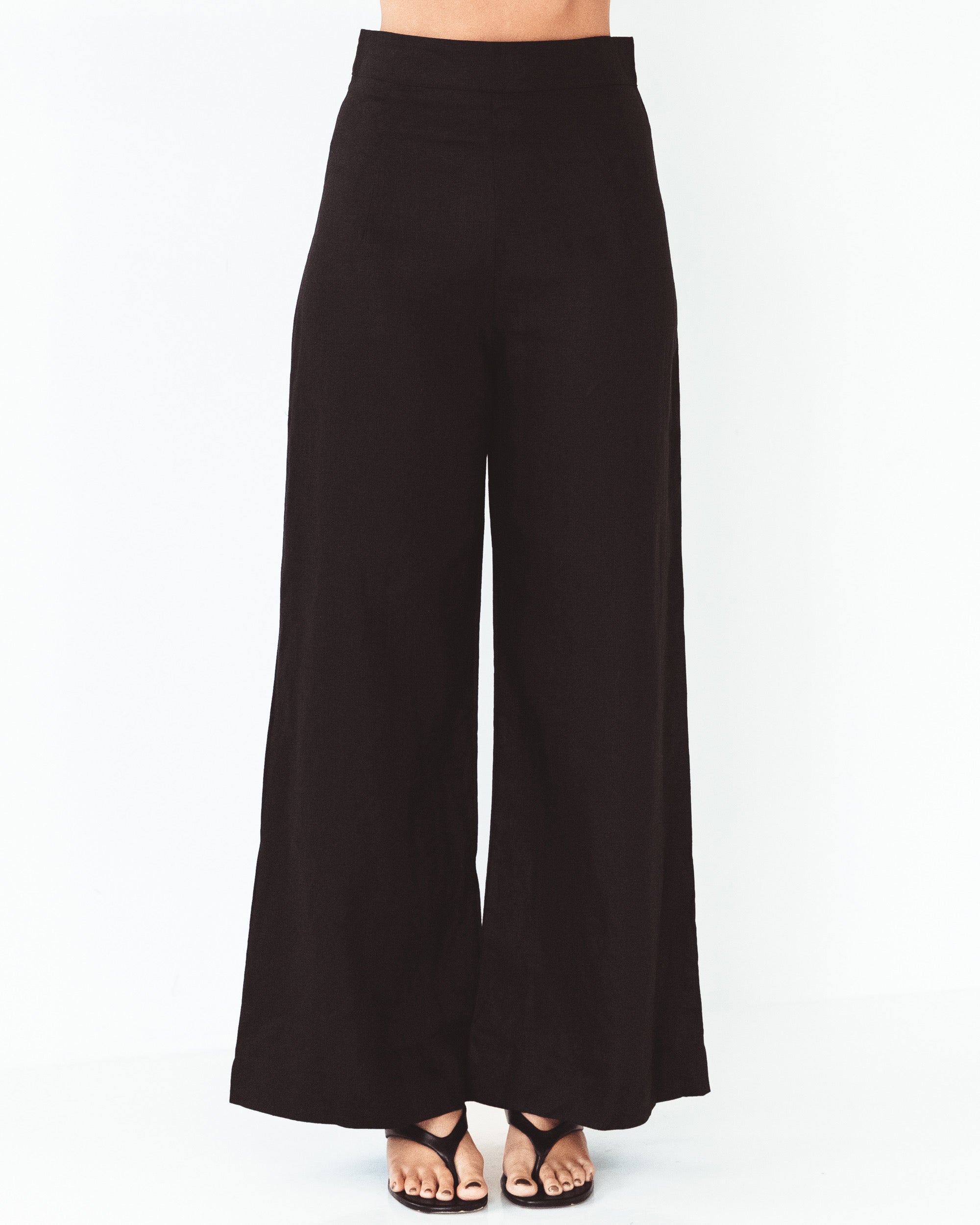 ARCHICO LINEN PANTS - Black