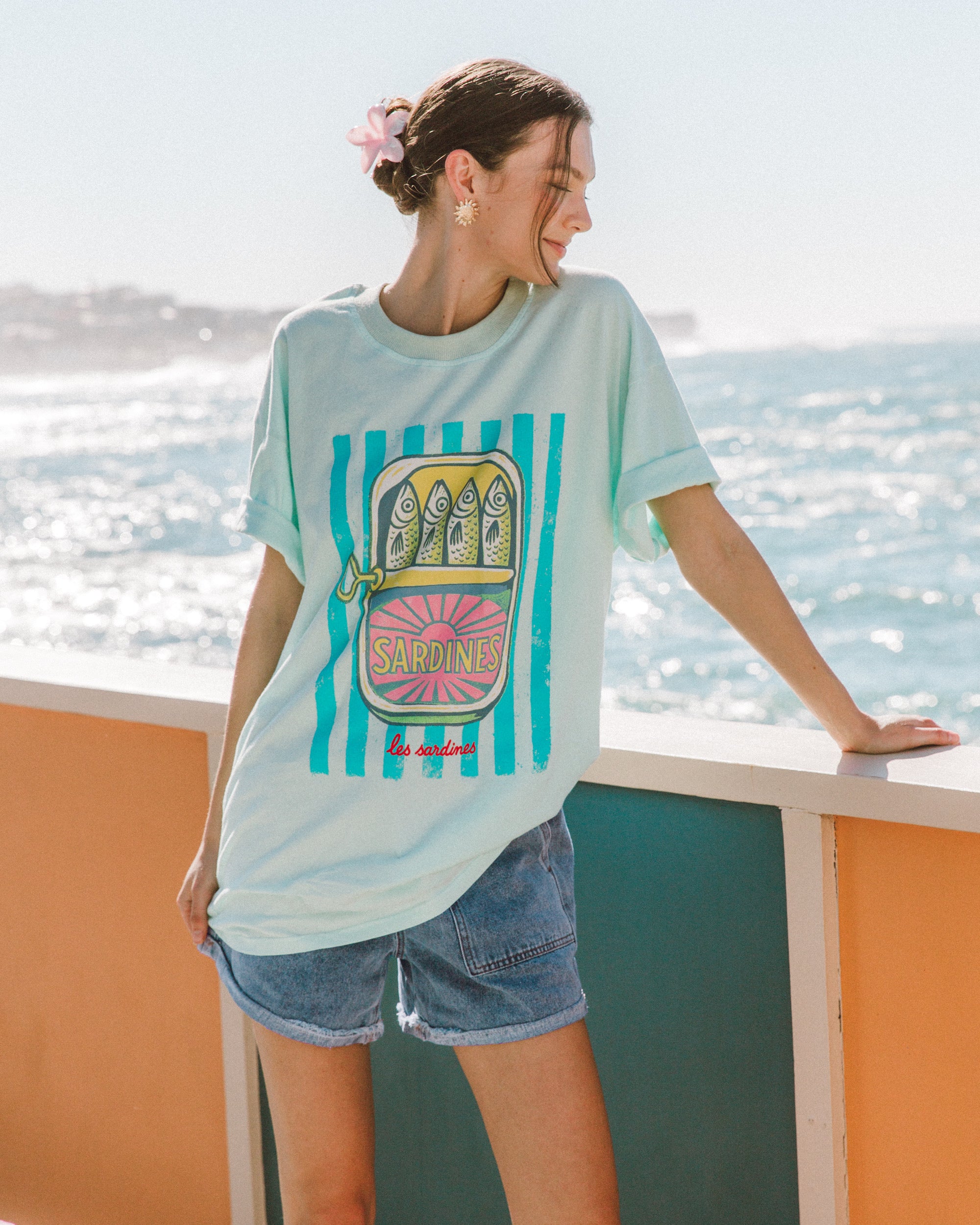 SHORESIDE TEE - TURQUOISE