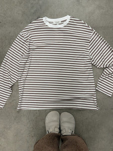 COASTAL LINES LONG SLEEVE TOP - Latte