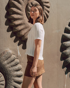 CIEL SUEDE SKIRT - Chocolate