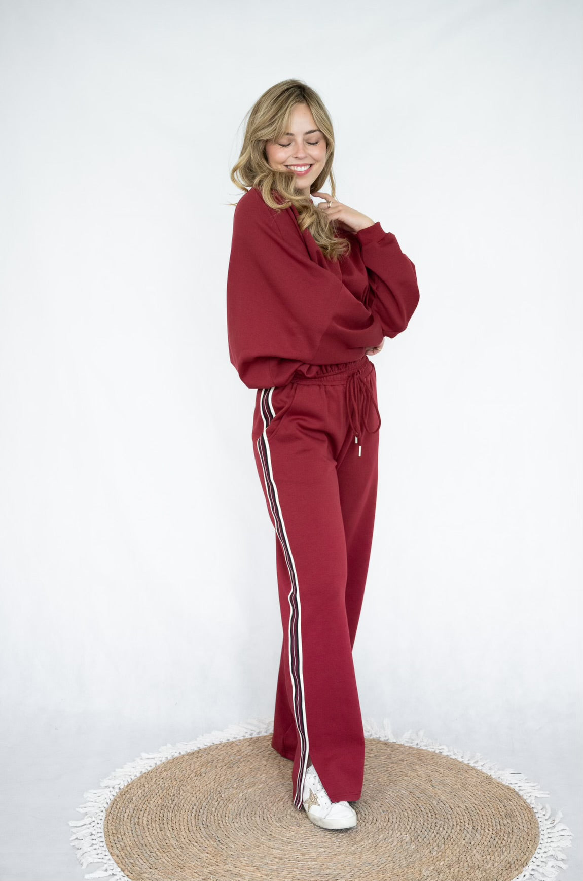 NOVAH ELEVATED TRACK PANT - Cranberry