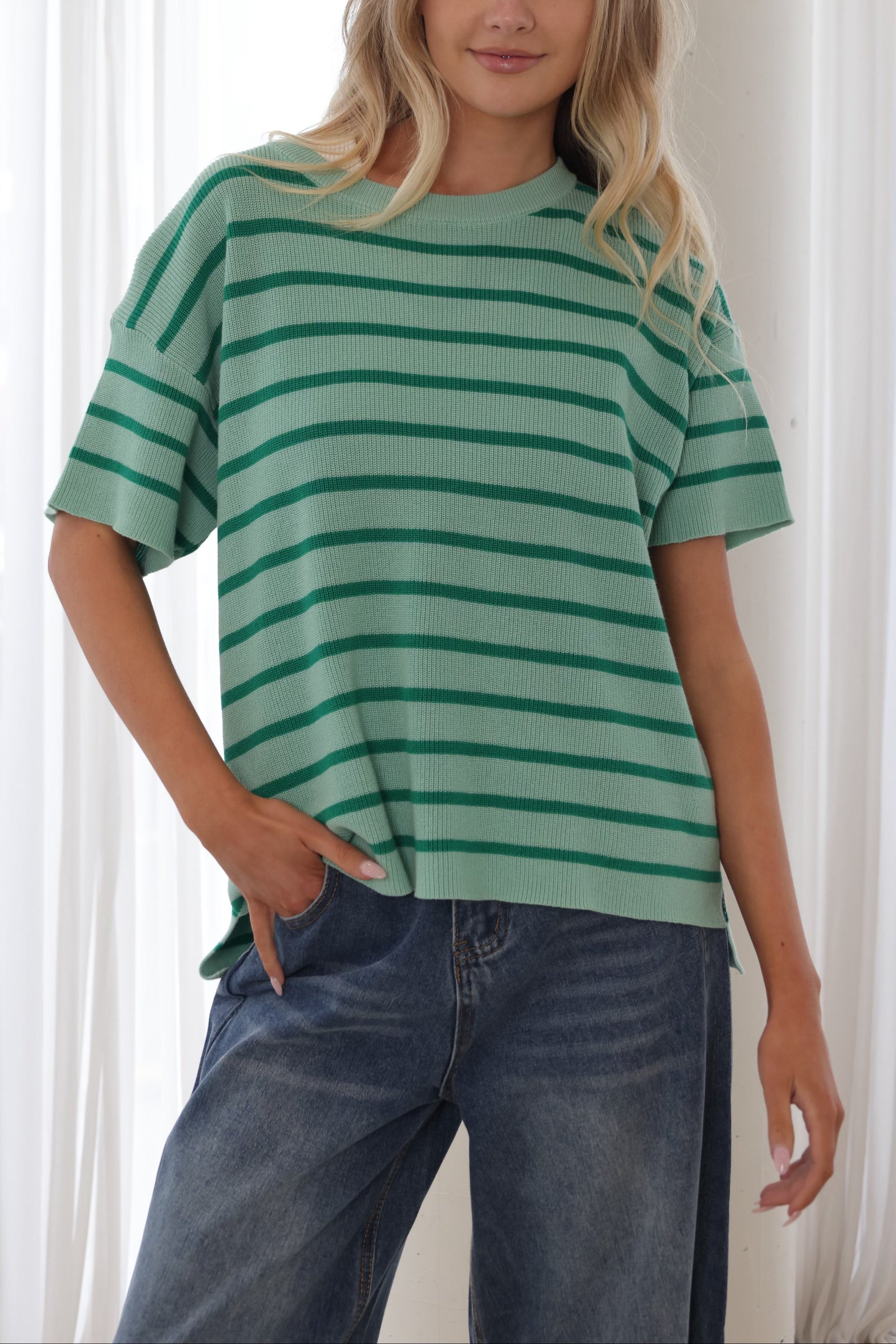 TAYLOR  STRIPE KNIT TEE